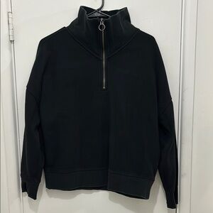 Athleta Black Half-Zip Sweater